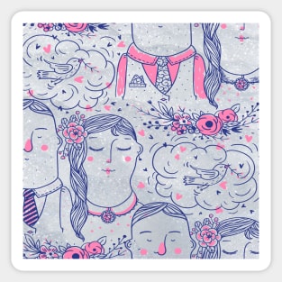 Couple Cute Drawing Pattern Sticker